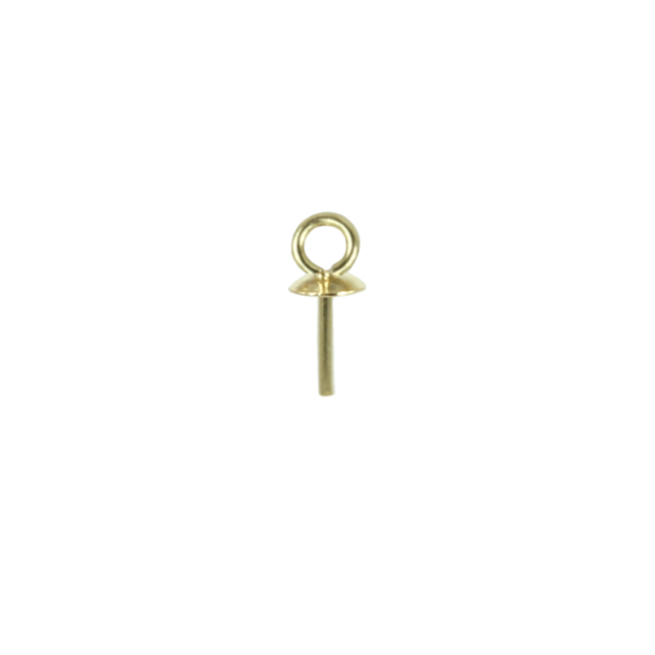 18Kt Gold Cup & Peg Bail with Loop 6x2.5mm