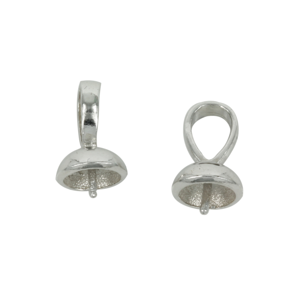 Dome Cup & Peg Bail in Sterling Silver 7x11mm