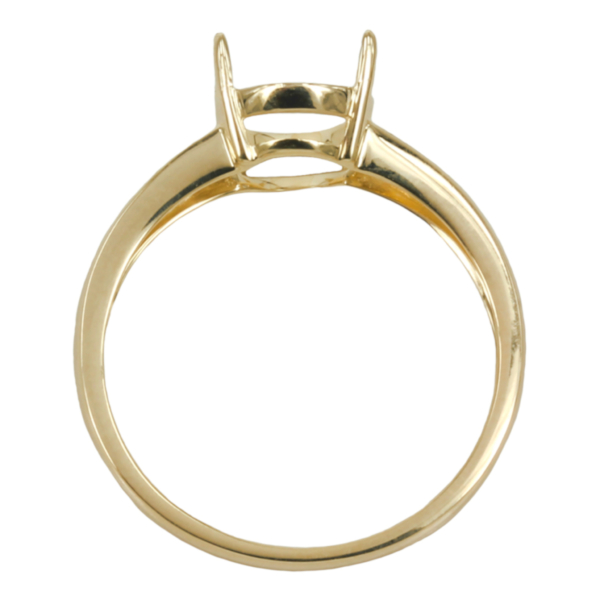 14K Gold Classic Split-Shank Ring with Prong Setting for 8x10mm Stones